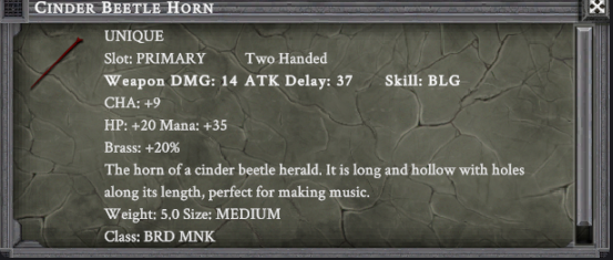 CINDER BEETLE HORN item card